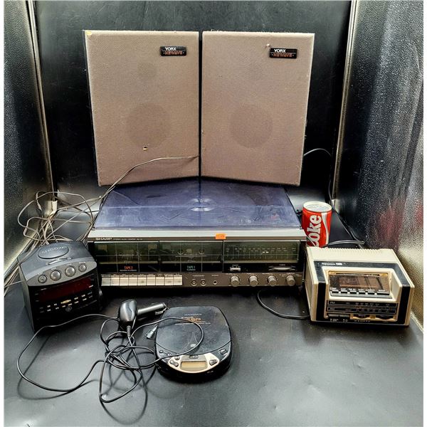 Vintage Radio/Vinyl/Cassette Player/Yorx Speakers and Clock Radio's