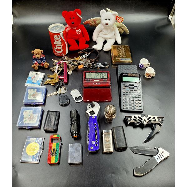 Lighters/Knives/Pins and Misc Lot