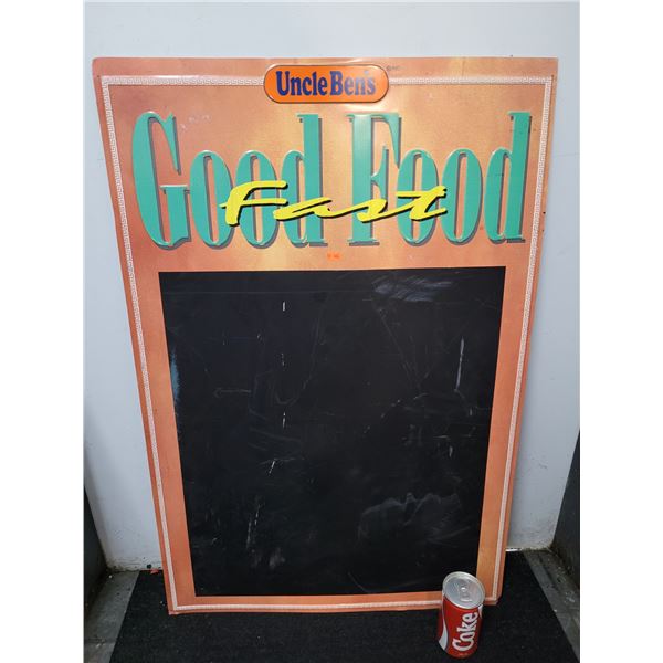 Embossed Uncle Ben's Chalkboard Advertising Metal Sign