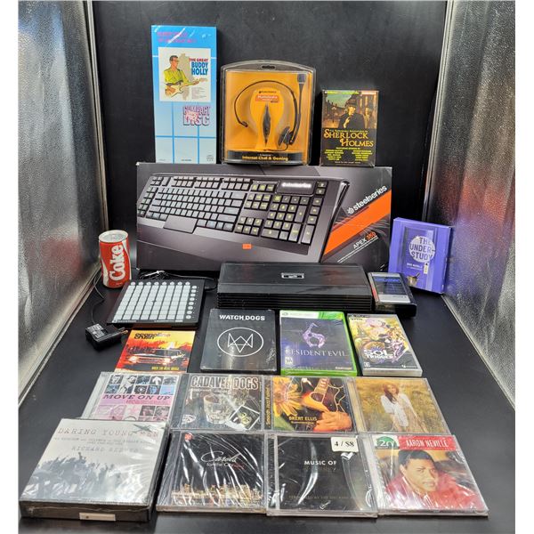 Keyboard/Headset/CD's/Sealed Video Games/Walkman & Amp