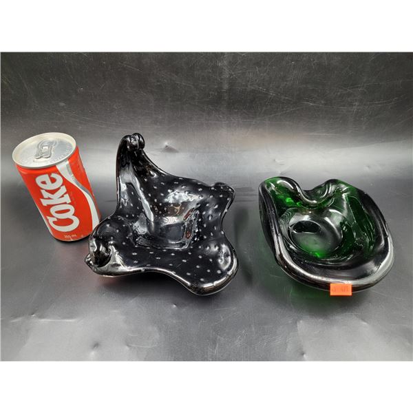 2 Vintage Art Glass Bowls