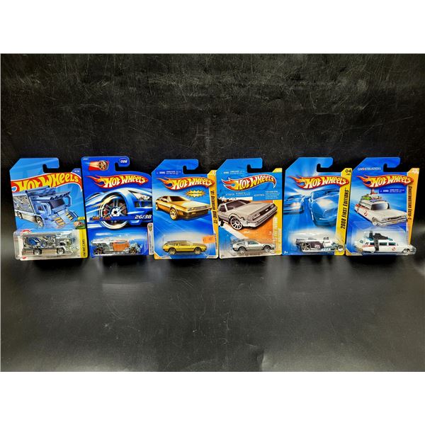 6 Sealed Hot Wheels Including The Time Machine and Ghostbusters