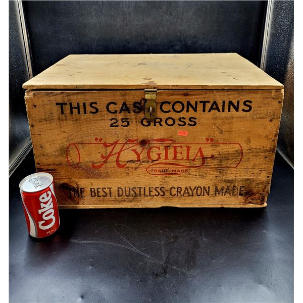 Vintage Hygieia Crayon Wooden Shipping Container