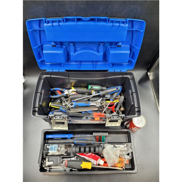 Pliers/Wrenches and Screwdrivers in Blue Tool Box