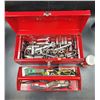 Image 1 : Sockets/Wrenches and Tools in Red Metal Tool Box