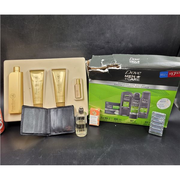 Men's Bath and Skin Care Lot with Wallet and Cologne