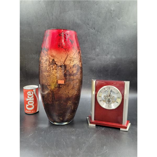 Large Glass Vase and Clock