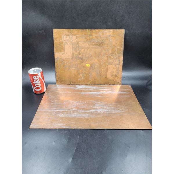 2 Copper Sheets 1 with Etching