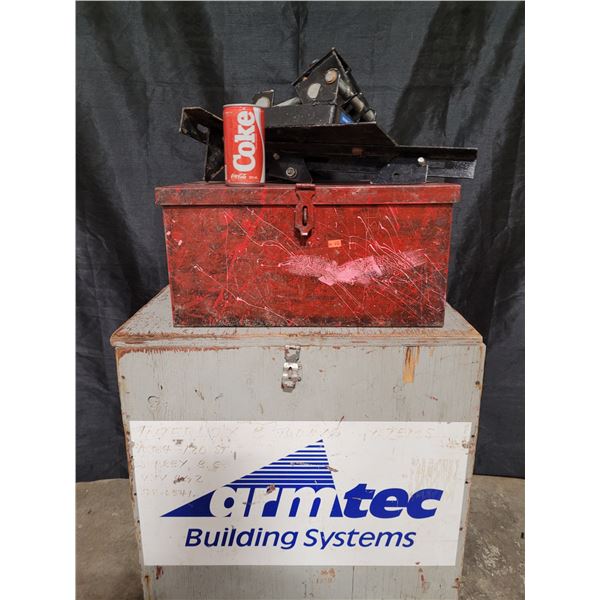 Metal and Wooden Storage Boxes and Hoist