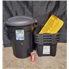 Image 1 : 4 Small HDX Totes and Garbage Can