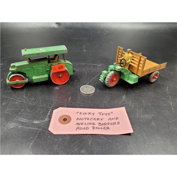 Vintage Motorcart and Aveling Barford Road Roller Dinky Toys