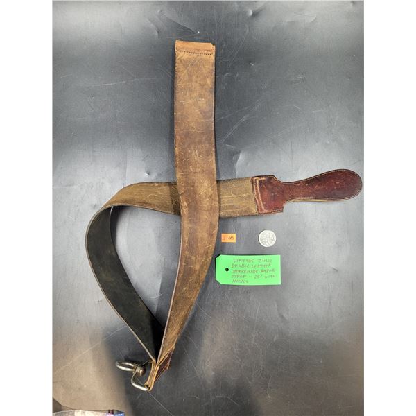 Antique Zulu Double Leather Horsehide Razor Strop 25" w/Hooks