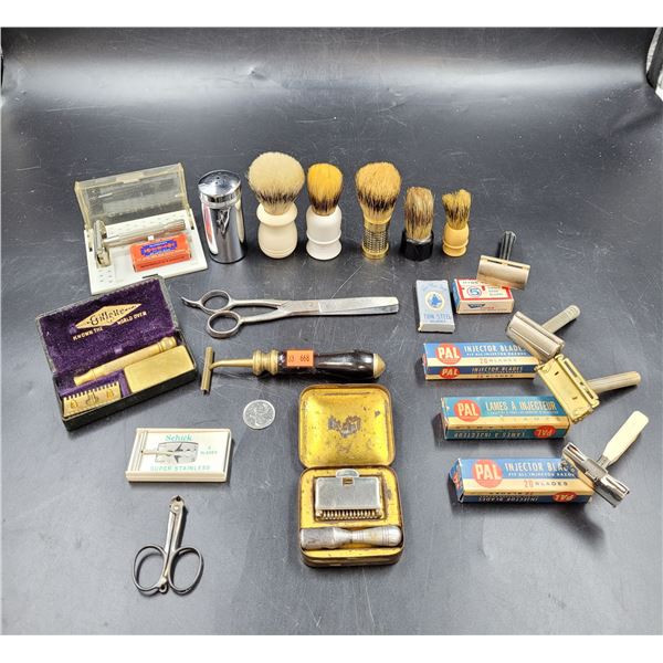 Vintage Razors/Blades and Shaving Brush Lot