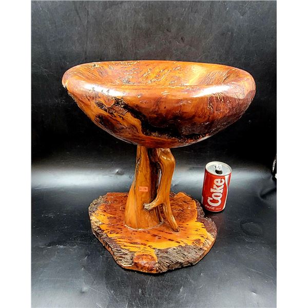 Vintage Hand Carved Burl Wood Bowl