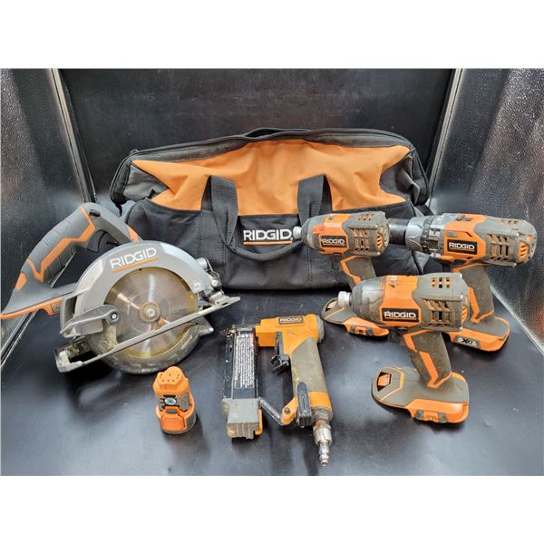 Ridgid Drills, Nail Gun, Skill Saw, & Battery
