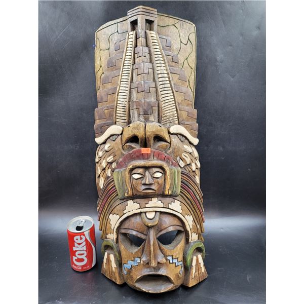 Vintage Mayan Carved Wood Mask