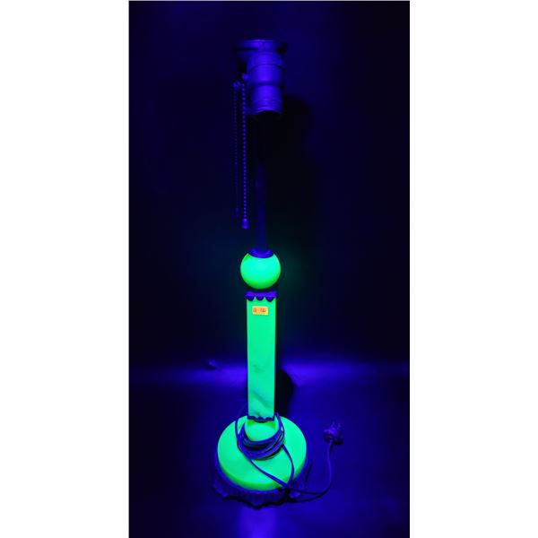 Vintage Uranium Glass Lamp