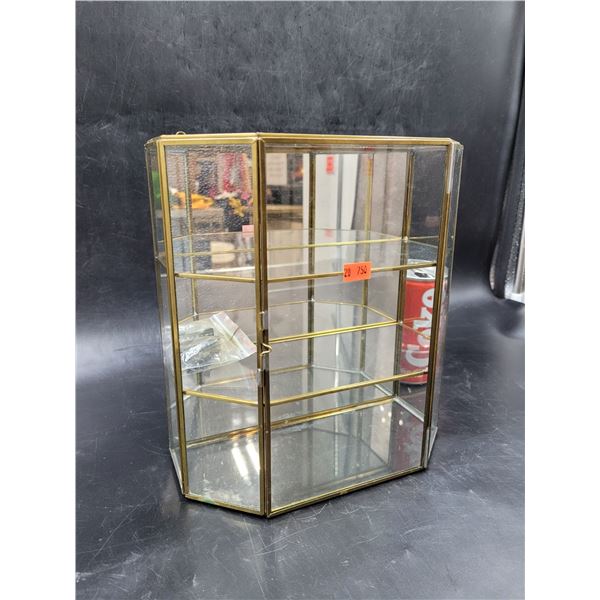 Vintage Brass & Glass Curio Cabinet