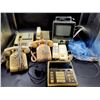 Image 1 : Vintage Electronics Lot (Rotary Phones, Desk Calculator, & Portable TV)