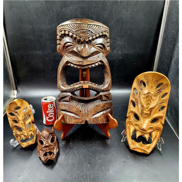 Carved Wooden Tiki Masks
