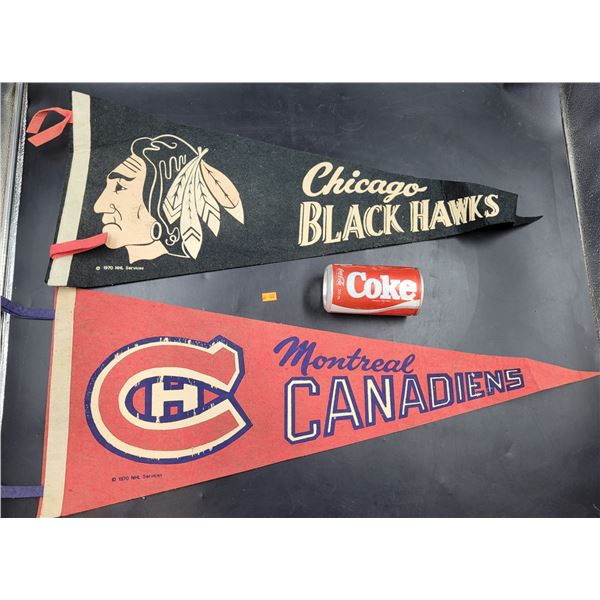 Chicago Blackhawks & Montreal Canadiens Pennants