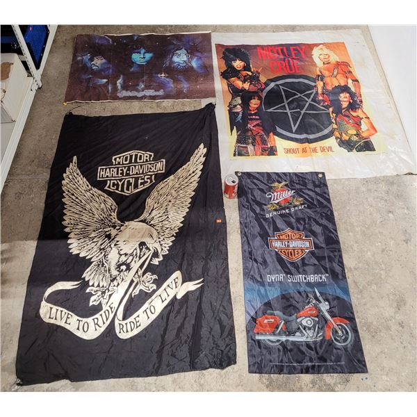 Motley Crue and Harley Davidson Flags