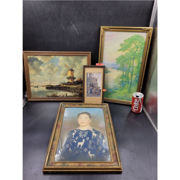 Vintage Picture Lot (portrait one has beveled glass)