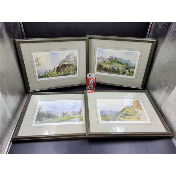 4 Vintage Prints w/Matching Frames