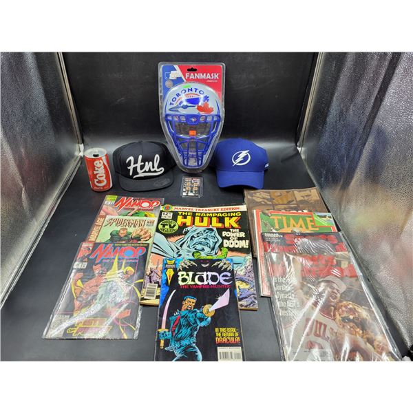 Comics/Hats and Sports Magazines