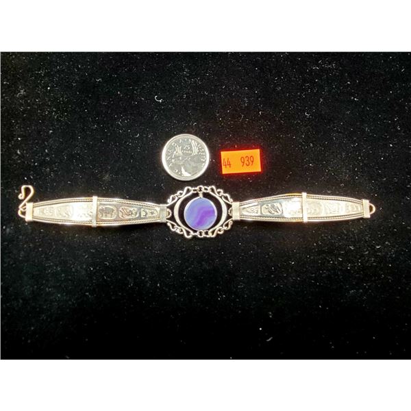 Sterling Silver Bracelet w/ Stone and Nature Designs