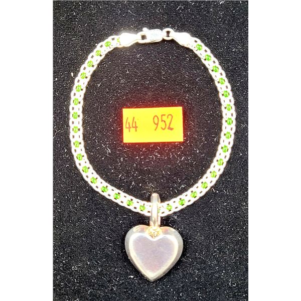 Sterling Silver Bracelet w/ Heart Charm