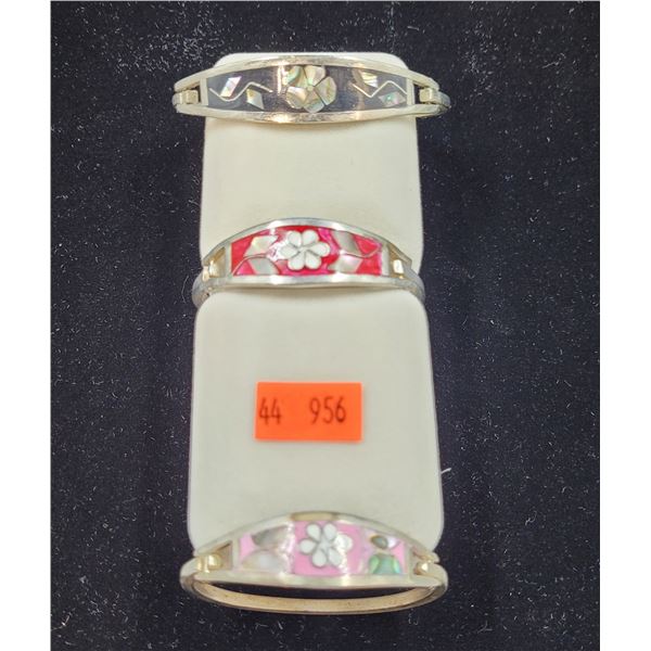 Alpaca Silver Floral Bracelets