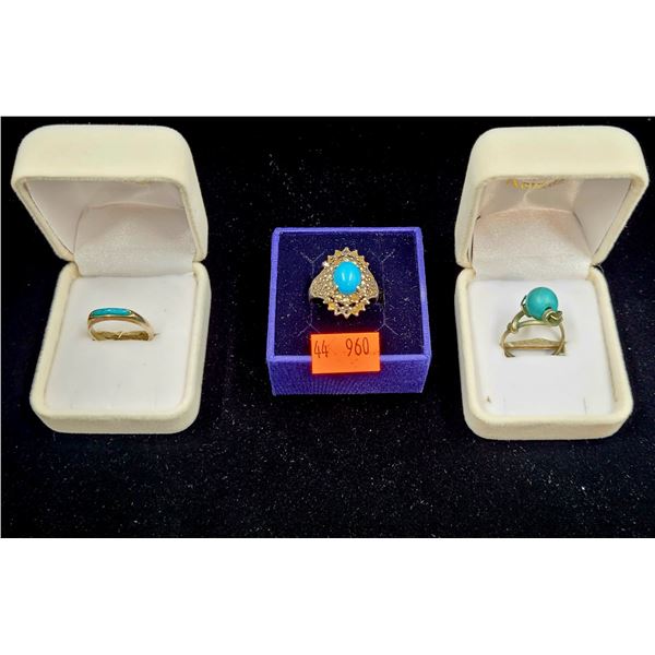 Sterling Silver Rings w/ Turquoise Stones