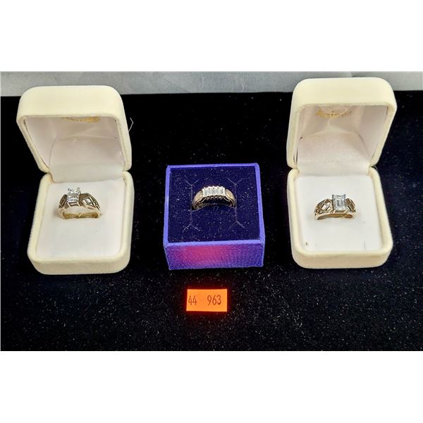 Sterling Silver Rings w/ Clear Stones