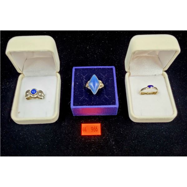 Sterling Silver Rings w/ Blue Stones