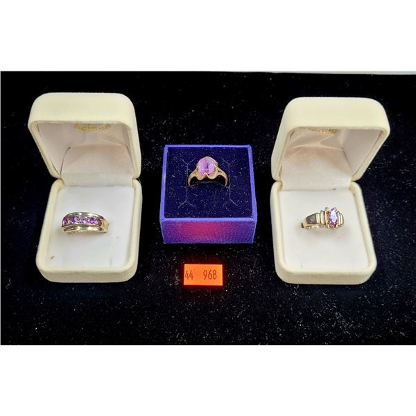 Sterling Silver Rings w/ Pink Stones