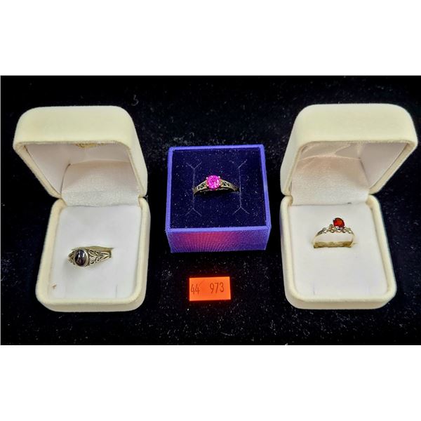 Sterling Silver Rings w/ Coloured Stones