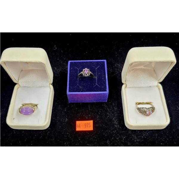 Sterling Silver Rings w/ Purple & Pink Stones