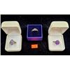 Image 1 : Sterling Silver Rings w/ Purple Stones