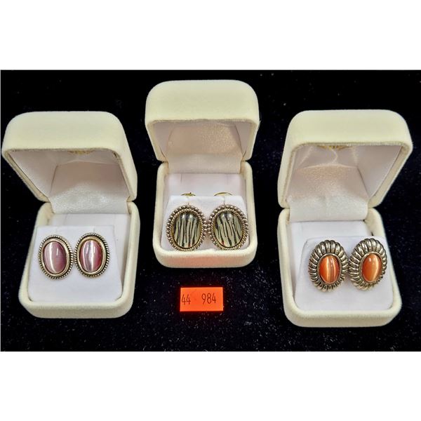 Sterling Silver Oval Earring Lot
