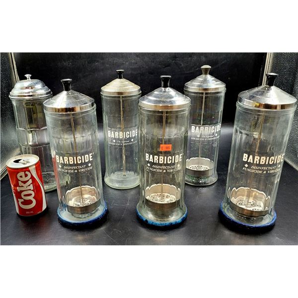 Vintage Barbicide Disinfectant Glass Containers
