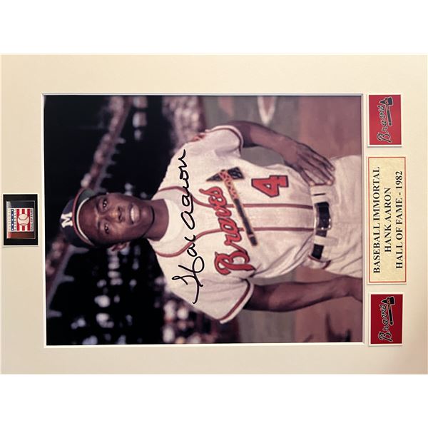 Hank Aaron signed photo