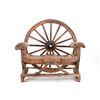 Image 1 : Authentic Wagon Wheel Wooden & Forged Iron Settee