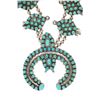 Image 3 : Navajo Petite Point Turquoise Squash Necklace