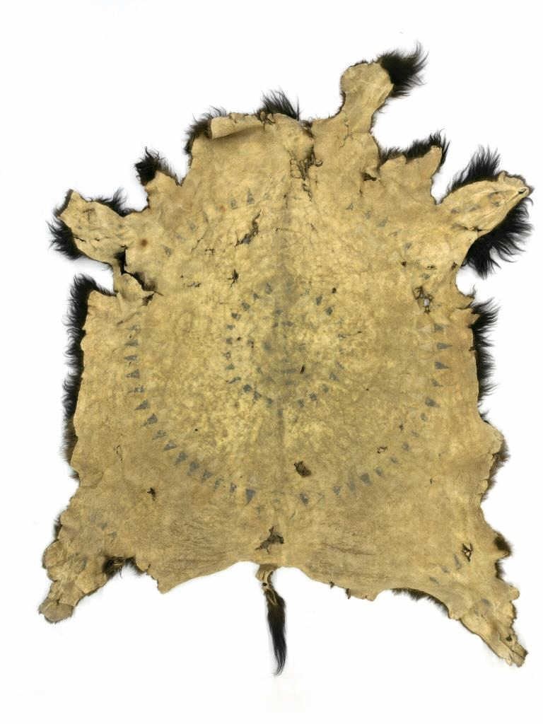 Mid-19th C. Plains Painted Buffalo Robe ex-Skinner