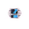 Image 7 : Navajo Ray Tracey Knifewing Silver Inlay Ring