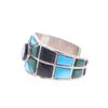 Image 8 : Stunning Navajo Multi-Stone Inlaid Sterling Cuff