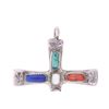Image 2 : Zuni W. Iule Silver Multistone Cross Pendant 1950-
