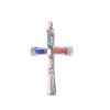 Image 4 : Zuni W. Iule Silver Multistone Cross Pendant 1950-