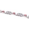 Image 8 : Art Deco Sterling Silver & Garnet Link Bracelet